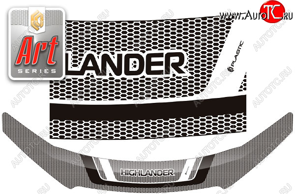 2 479 р. Дефлектор капота CA-Plastic  Toyota Highlander  XU50 (2013-2020) дорестайлинг, рестайлинг (Серия Art черная)  с доставкой в г. Керчь
