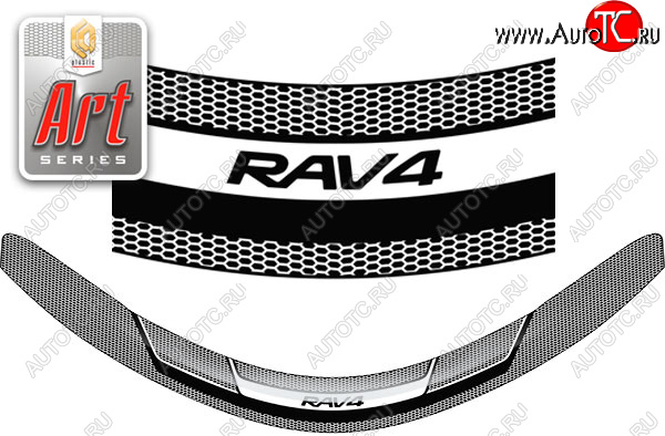 2 199 р. Дефлектор капота CA-Plastic  Toyota RAV4  XA40 (2012-2015) 5 дв. дорестайлинг (Серия Art черная)  с доставкой в г. Керчь