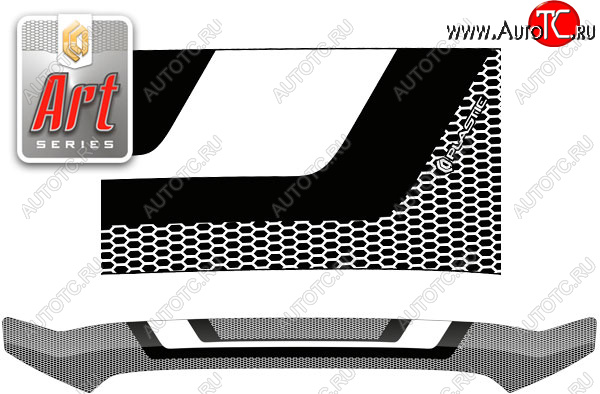2 399 р. Дефлектор капота (Crew Max) CA-Plastic  Toyota Tundra  XK50 (2007-2013) дорестайлинг, 1-ый рестайлинг (Серия Art черная)  с доставкой в г. Керчь