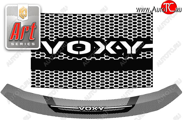 2 299 р. Дефлектор капота CA-Plastic  Toyota Voxy  минивэн (2014-2017) R80 дорестайлинг (Серия Art черная)  с доставкой в г. Керчь