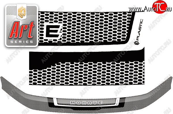 2 399 р. Дефлектор капота CA-Plastic  KIA Mohave  HM2 (2019-2022) (серия ART графит)  с доставкой в г. Керчь