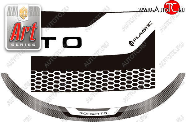 2 199 р. Дефлектор капота CA-Plastic  KIA Sorento  MQ4 (2020-2022) (серия ART графит)  с доставкой в г. Керчь