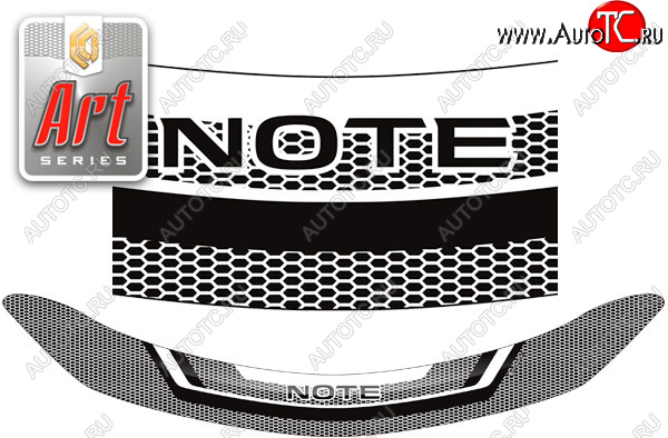 2 159 р. Дефлектор капота CA-Plastic  Nissan Note  2 (2012-2020) E12 дорестайлинг, E12 рестайлинг (серия ART графит)  с доставкой в г. Керчь