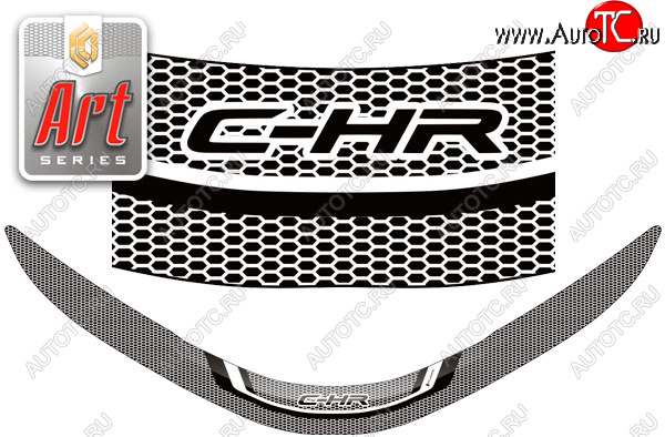 2 159 р. Дефлектор капота CA-Plastic  Toyota C-HR  NGX10, ZGX10 (2019-2025) рестайлинг (серия ART графит)  с доставкой в г. Керчь