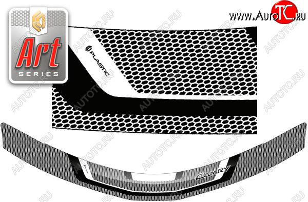 2 299 р. Дефлектор капота (USA) CA-Plastic  Toyota Camry  XV50 (2011-2014) дорестайлинг (серия ART графит)  с доставкой в г. Керчь