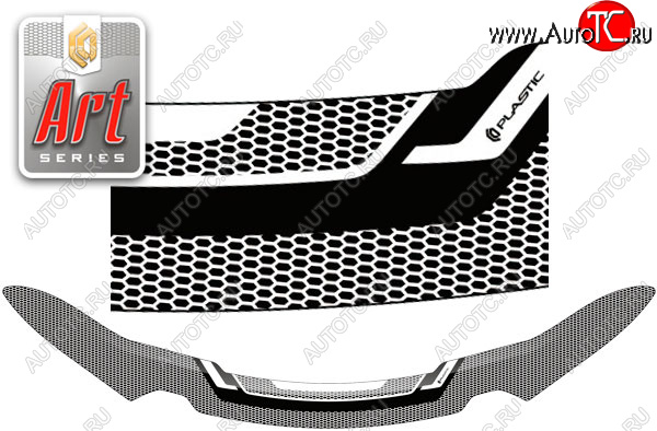2 299 р. Дефлектор капота CA-Plastic  Toyota Hilux  AN120 (2020-2025) 2-ой рестайлинг (серия ART графит)  с доставкой в г. Керчь