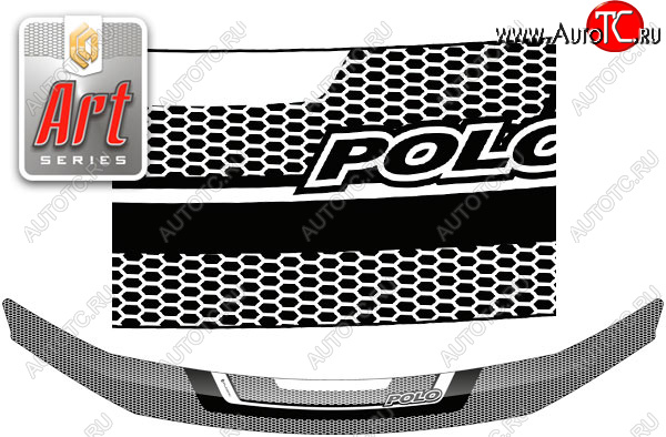 2 199 р. Дефлектор капота CA-Plastic  Volkswagen Polo  Mk6 (2020-2022) лифтбек (Серия Art графит)  с доставкой в г. Керчь