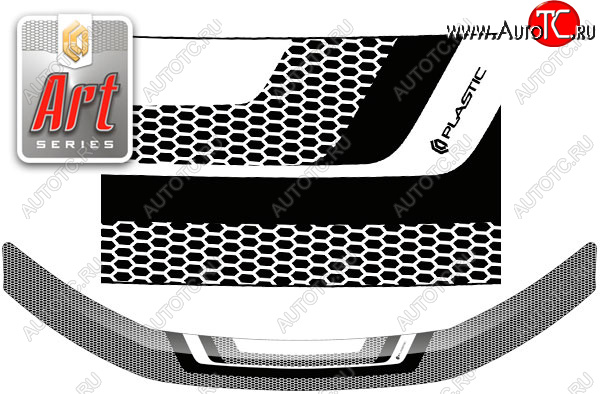 2 159 р. Дефлектор капота CA-Plastic  Лада Ларгус (2012-2025) дорестайлинг R90, рестайлинг R90 (Серия Art графит)  с доставкой в г. Керчь