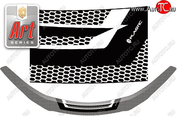 2 199 р. Дефлектор капота CA-Plastic  Honda Vezel  RU3, RU4, RU1, RU2 (2013-2018) дорестайлинг (Серия Art серебро)  с доставкой в г. Керчь