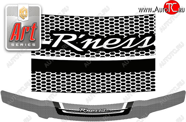 2 199 р. Дефлектор капота CA-Plastic  Nissan Rnessa (1997-2001) (Серия Art серебро)  с доставкой в г. Керчь