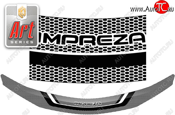 2 159 р. Дефлектор капота CA-Plastic  Subaru Impreza  GH (2007-2012) хэтчбэк (Серия Art серебро)  с доставкой в г. Керчь