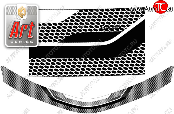 2 159 р. Дефлектор капота CA-Plastic  Toyota Corolla Axio  (E160) седан (2015-2017) 1-ый рестайлинг (Серия Art серебро)  с доставкой в г. Керчь