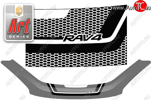 2 479 р. Дефлектор капота CA-Plastic  Toyota RAV4  CA20 (2000-2005) 3 дв. дорестайлинг, 5 дв. дорестайлинг, 3 дв. рестайлинг, 5 дв. рестайлинг (Серия Art серебро)  с доставкой в г. Керчь