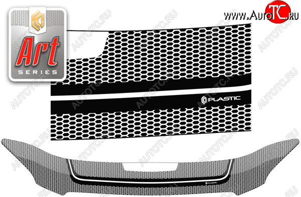2 199 р. Дефлектор капота CA-Plastic  Toyota RAV4  XA305 (2005-2009) 5 дв. дорестайлинг (Серия Art серебро)  с доставкой в г. Керчь