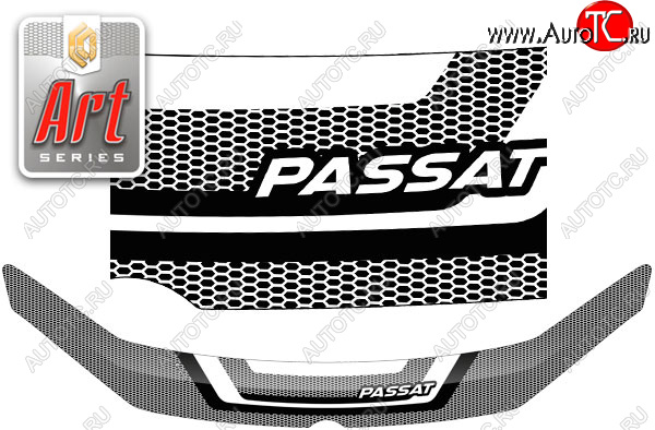 2 399 р. Дефлектор капота CA-Plastic  Volkswagen Passat  B7 (2010-2015) седан (Серия Art серебро)  с доставкой в г. Керчь