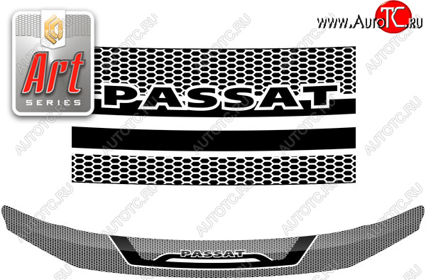 2 199 р. Дефлектор капота CA-Plastic  Volkswagen Passat  B8 (2015-2019) седан дорестайлинг, универсал дорестайлинг (Серия Art серебро)  с доставкой в г. Керчь