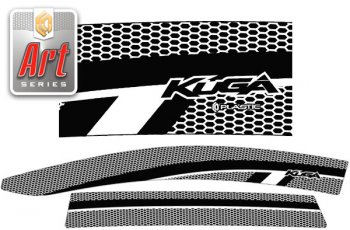 2 299 р. Ветровики дверей Серия Art серебро CA Plastic на Ford Kuga  2008-2012  с доставкой в г. Керчь. Увеличить фотографию 1