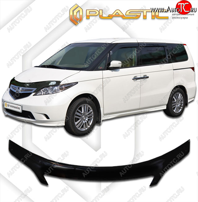 2 399 р. Дефлектор капота (exclusive) Classic черный CA Plastic на Honda Elysion  2004-2006  с доставкой в г. Керчь