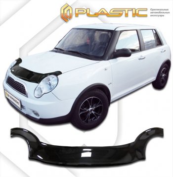 2 199 р. Дефлектор капота (exclusive) Classic черный CA Plastic на Lifan Smily  2010-2014  с доставкой в г. Керчь. Увеличить фотографию 1