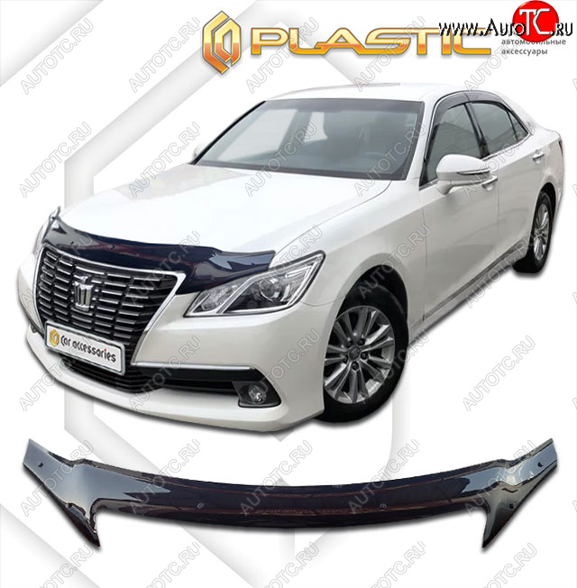 2 199 р. Дефлектор капота (exclusive) Classic черный CA Plastic на Toyota  Crown Royal Saloon 2012-2015  с доставкой в г. Керчь