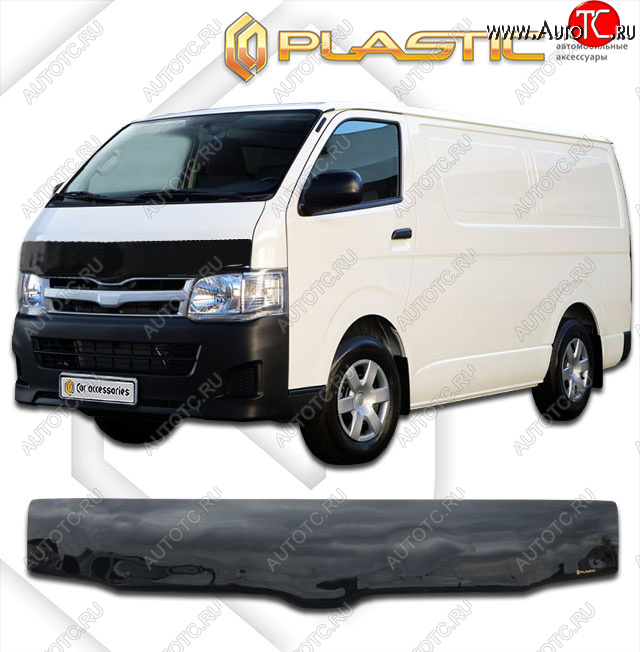 2 399 р. Дефлектор капота (exclusive) Classic черный CA Plastic на Toyota Hiace Правый Руль 2004–н.в.   с доставкой в г. Керчь