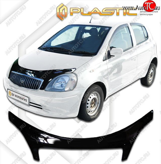 2 399 р. Дефлектор капота (exclusive) Classic черный CA Plastic на Toyota Vitz Clavia 1999-2003  с доставкой в г. Керчь