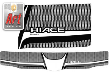2 599 р. Дефлектор капота (exclusive) Серия Art графит CA Plastic на Toyota Hiace Правый Руль 2004–н.в.   с доставкой в г. Керчь. Увеличить фотографию 1