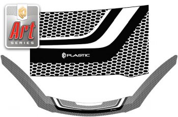 2 479 р. Дефлектор капота (exclusive) Серия Art серебро CA Plastic на Mazda Demio  2007-2014  с доставкой в г. Керчь. Увеличить фотографию 1