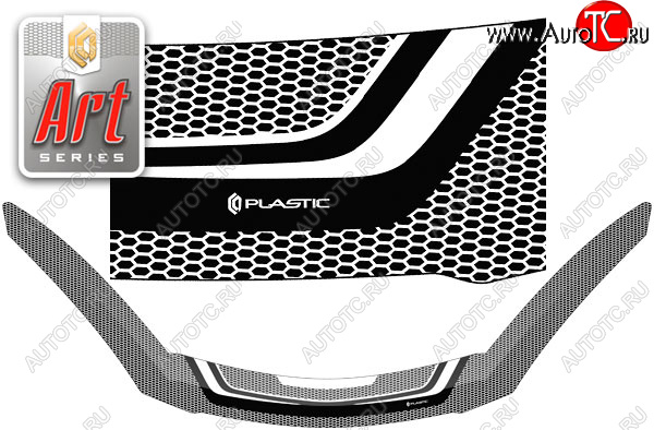 2 479 р. Дефлектор капота (exclusive) Серия Art серебро CA Plastic на Mazda Demio  2007-2014  с доставкой в г. Керчь