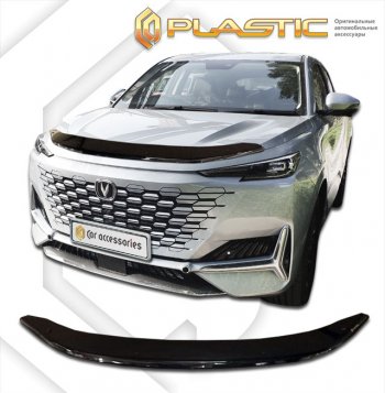 1 899 р. Дефлектор капота CA-Plastic Changan UNI-K (2020-2025) (серия Сlassic черный, без надписи)  с доставкой в г. Керчь. Увеличить фотографию 2