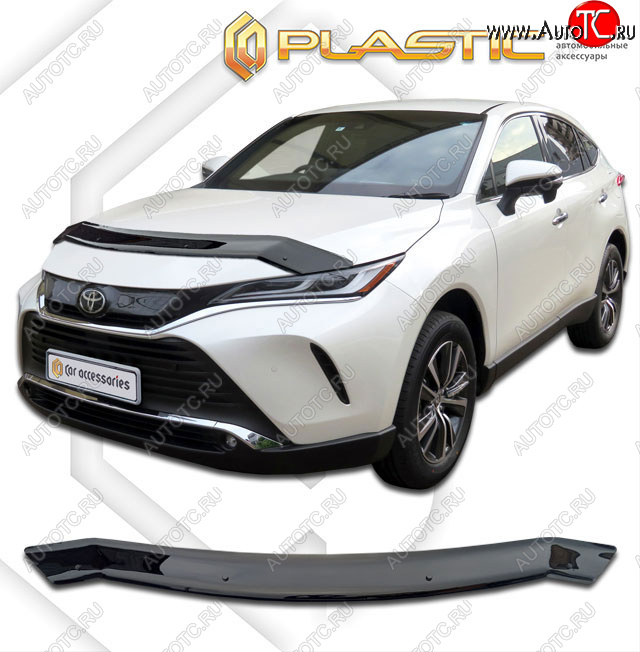 1 999 р. Дефлектор капота CA-Plastic Toyota Harrier XU80 (2020-2025) (classic черный, без надписи)  с доставкой в г. Керчь