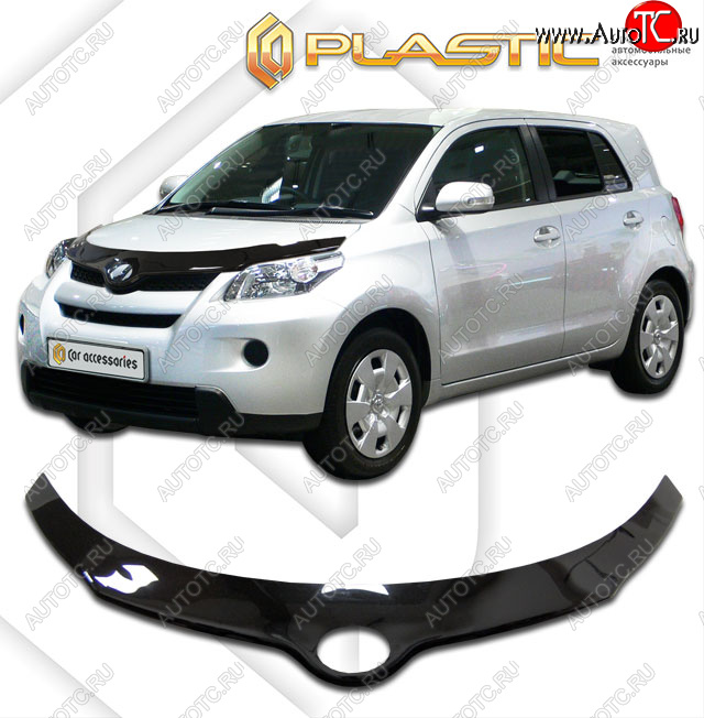 2 499 р. Дефлектор капота CA-Plastic  Toyota Ist  XP110 (2007-2016) (classic черный, без надписи)  с доставкой в г. Керчь