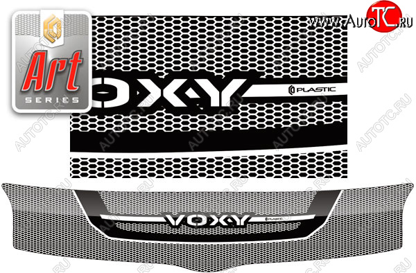 2 299 р. Дефлектор капота CA-Plastic  Toyota Voxy  минивэн (2007-2010) R70 дорестайлинг (Серия Art белая)  с доставкой в г. Керчь