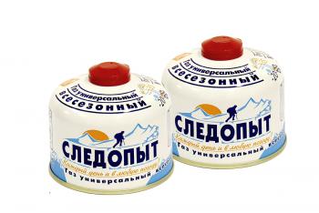 839 р. Баллон газовый резьбовой СЛЕДОПЫТ 230 гр., всесезонный, комплект 2 шт. СЛЕДОПЫТ pf-fg-230-set2  с доставкой в г. Керчь. Увеличить фотографию 1