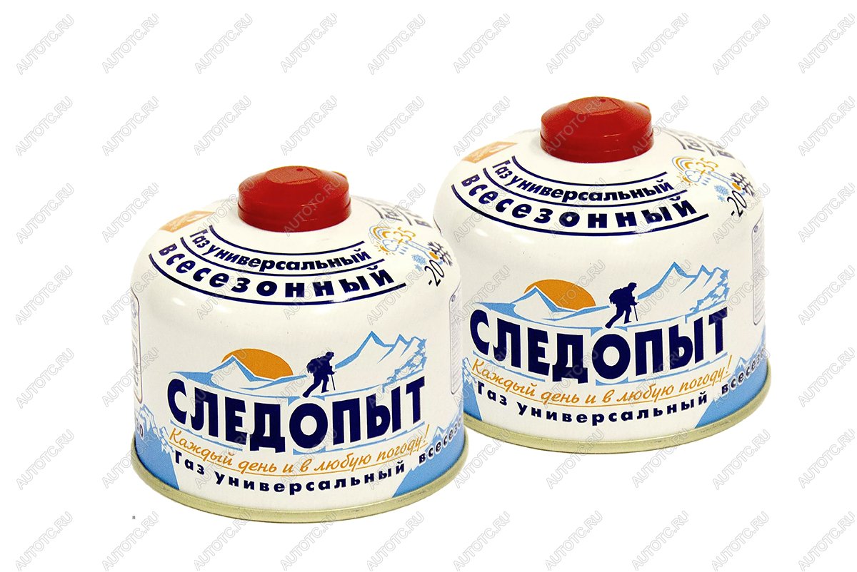 839 р. Баллон газовый резьбовой СЛЕДОПЫТ 230 гр., всесезонный, комплект 2 шт. СЛЕДОПЫТ pf-fg-230-set2  с доставкой в г. Керчь