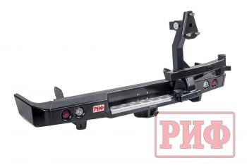 100 649 р. Бампер РИФ силовой задний Toyota Land Cruiser 78 2007+ с квадратом под фаркоп, калиткой и фонарями РИФ rif078-21125  с доставкой в г. Керчь. Увеличить фотографию 1