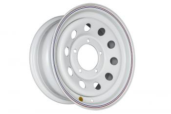 5 699 р. Диск усиленный УАЗ стальной белый 5x139,7 7xR15 d110 ET+25 OFF-ROAD Wheels 1570-53910wh-25  с доставкой в г. Керчь. Увеличить фотографию 1