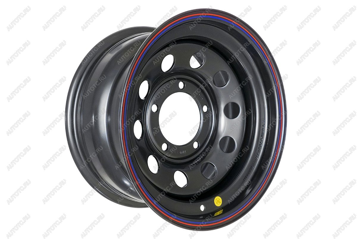 6 369 р. Диск усиленный УАЗ стальной черный 5x139,7 8xR15 d110 ET-24 OFF-ROAD Wheels 1580-53910bl-24  с доставкой в г. Керчь