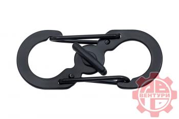 80 р. Карабин s-образный с блокировкой 36мм (black) CORD crd.s.b.36.b  с доставкой в г. Керчь. Увеличить фотографию 1