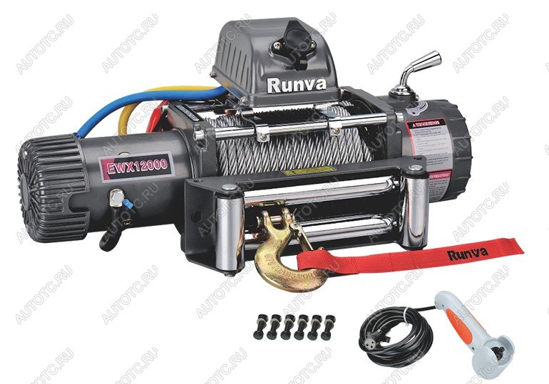 59 949 р. Лебёдка автомобильная электрическая 12V Runva 12000 lbs 5443 кг (стальной трос) RUNVA ewx12000s  с доставкой в г. Керчь
