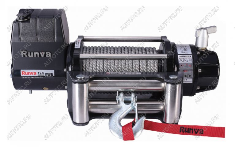 78 869 р. Лебёдка автомобильная электрическая 12V Runva 12500 lbs 5670 кг влагозащищенная, стальной трос RUNVA ewb12500u  с доставкой в г. Керчь