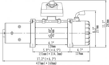 55 369 р. Лебёдка автомобильная электрическая 12V Runva 9500 lbs 4350 кг короткий барабан RUNVA 9.5xs  с доставкой в г. Керчь. Увеличить фотографию 2