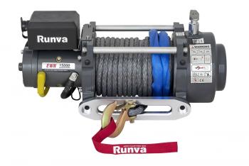 100 379 р. Лебёдка электрическая (индустр.) 24V Runva 15000 lbs 6800 кг синтетический трос RUNVA ewn15000usr24v  с доставкой в г. Керчь. Увеличить фотографию 3