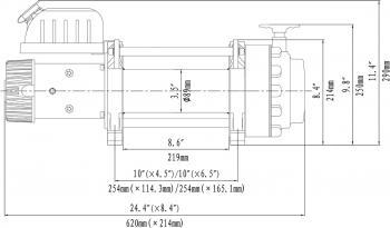 87 609 р. Лебёдка электрическая (индустр.) 24V Runva 17500 lbs 7960 кг RUNVA ewn17500u24v  с доставкой в г. Керчь. Увеличить фотографию 4