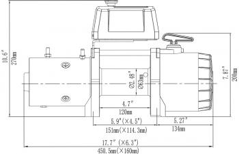 61 649 р. Лебёдка электрическая 12V Runva 12500 lbs 5670 кг короткий барабан, синтетический трос RUNVA 12.5xssr  с доставкой в г. Керчь. Увеличить фотографию 8