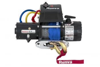 61 649 р. Лебёдка электрическая 12V Runva 12500 lbs 5670 кг короткий барабан, синтетический трос RUNVA 12.5xssr  с доставкой в г. Керчь. Увеличить фотографию 3