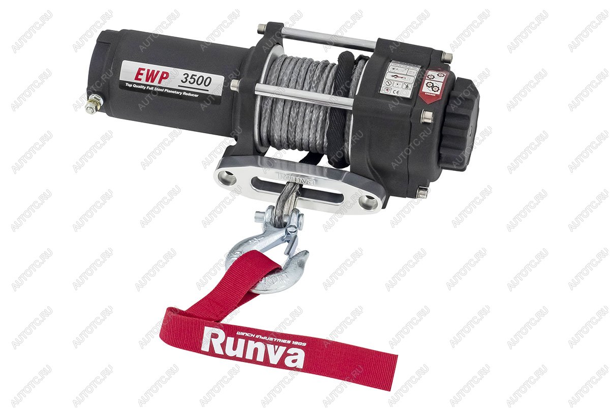 17 799 р. Лебёдка электрическая 12V Runva 3500A lbs 1588 кг (синтетический трос) RUNVA ewp3500asr  с доставкой в г. Керчь