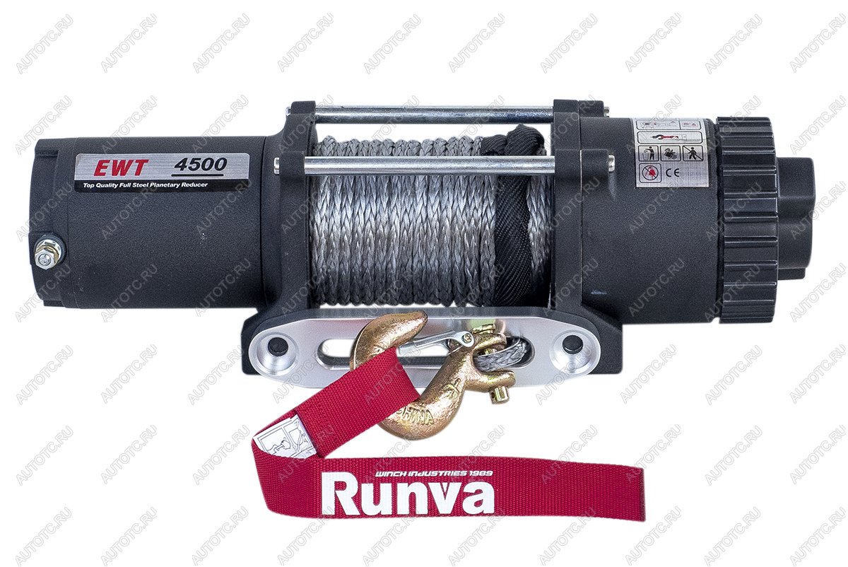 28 329 р. Лебёдка электрическая 12V Runva 4500 lbs 2041 кг (синтетический трос) RUNVA ewt4500asr  с доставкой в г. Керчь