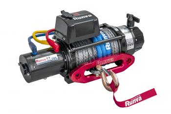 63 889 р. Лебёдка электрическая 24V Runva 9500 lbs 4350 кг влагозащищенная, синтетический трос RUNVA ewb9500ssr24v  с доставкой в г. Керчь. Увеличить фотографию 1