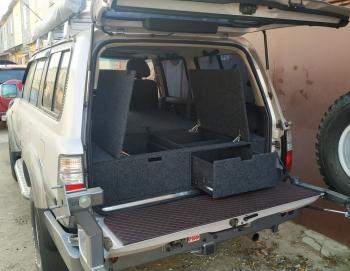 26 999 р. Органайзер в багажник для Toyota Land Cruiser 80 (2 выдвижных ящика+спальник) РФ 080-003  с доставкой в г. Керчь. Увеличить фотографию 1